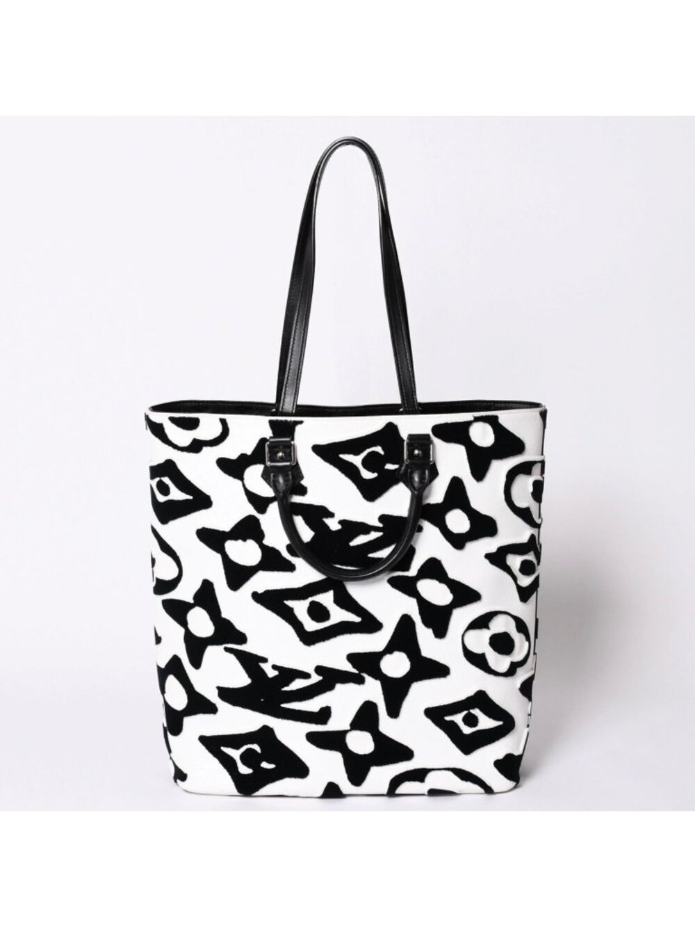 Louis Vuitton LV Xuf Cabas Tufted Monogram Tote Bag Black White